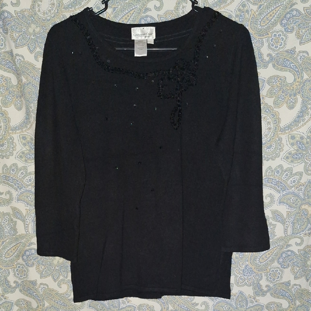 Coldwater Creek Black Acrylic Sweater